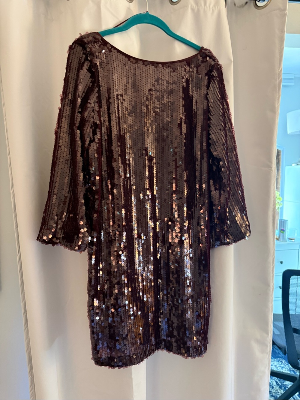 Banana Republic Factory Burgundy Sequin Shift Dress